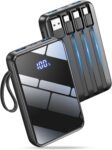 Built-in 4 Cables Portable Charger, 15000mAh Power Bank Fast Charging