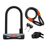 Burg Wächter Unisexs 1600 HB KIT Gold Sold Secure Bicycle D Lock, Black, 1.2M Cable