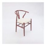 Burgundy & Cream Wishbone Dining Chair 79x57cm