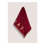 Burgundy Gingerbread Embroidered Towel – Hand Towel