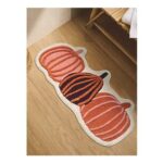 Burgundy Pumpkins Cotton Runner Bath Mat