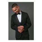 Burton Black Slim Fit Tuxedo Suit Jacket