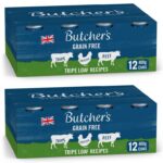 Butchers Wet Dog Food Tin Cans Grain Free Tripe Loaf Pate Recipes 9.6kg (24 x 400g)
