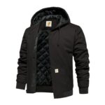 CARWORNIC Mens Winter Hooded Quilted Jacket, Windproof, Outdoor