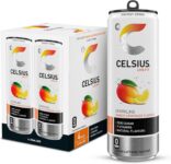 CELSIUS Energy Drink, Sparkling Mango Lemonade, Natural Flavours. No Artificial Colours, Sugar Free Energy Drinks, 355 mL, 4-Pack