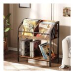 CHOEZON 2-Tier Wooden Vinyl Record Storage Rack, 250 LPs