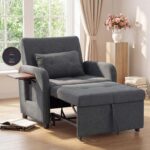 COLAMY Compact Recliner Armchair with USB Port & Side Table, Space Saving Sleeper Chair
