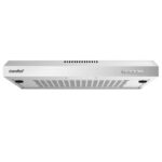COMFEE Visor Cooker Hood, Under Cabinet, 60cm Extractor Fan Kitchen Recirculating stainless/black