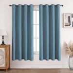 CUCRAF 100% Blackout Curtains Light Blue 72 Drop 2 Panels Thermal Eyelet 52X72 sold by QIJU HOME /FBA