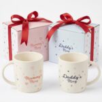 CUQOO Mummy Daddy Mug Set of 2 Ceramic New Parent Gift 380ml