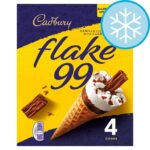 Cadbury Flake 99 Ice Cream Cones 4 X 125Ml Clubcard Price