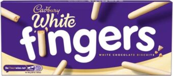 Cadbury White Chocolate Fingers Biscuits, 114 g