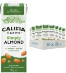 Califia Farms Organic Almond Drink, No Added Sugar (8 x 1L) – £10.80 S&S