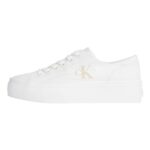 Calvin Klein Womens Low Top Vulcanised Flatform Trainers White 3