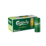 Carlsberg Danish Pilsner Lager Beer 440ml Can 10 Pack
