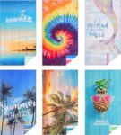Casa Platino 6-Pack Microfiber Beach Towels Extra Large 71×32, Quick-Dry, Sand-Free & Lightweight Soft, Double-Sided Swim, Pool & Travel Towels for Men, Women, Kids & Beach Essentials Marsa