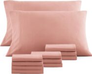 Casa Platino Pillow Cases 12 Pack – 50×75 cm Standard Size – Pre-Washed Brushed Microfiber with Envelope Closure Soft and Wrinkle-Free – Rose Dawn