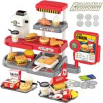 Cash Register Toy for Kids – Pretend Play Fast Food Store & Kitchen