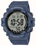 Casio Digital Alarm Chrono (51.2mm) Digital Display / Blue Resin Band – W/code (Back Order)