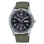Casio Mens Solar Powered Watch with Black Resin Band, Day/Day Indicator 42mm, Model: MTPS120L-3AV – Sold by Amazon US