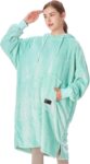 Catalonia Classy Slim Fleece Hoodie Blanket, Soft Warm Wearable Blanket, Gifts for Teens Girls Boys, Lightweight Pullover Hoody for Men Women, Aqua