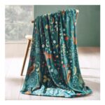 Catherine Lansfield Enchanted Twilight Animals Blanket Throw Forest Green
