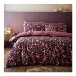 Catherine Lansfield Enchanted Twilight Reversible King Duvet Set Plum