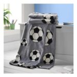 Catherine Lansfield Kids Football Blanket 120×150 Grey