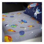 Catherine Lansfield Lost in Space Single Fitted Sheet Grey
