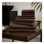 Catherine Lansfield Quick Dry Cotton 8-Piece Towel Set Chocolate