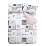Catherine Lansfield Sleep Dreams Reversible Single Duvet Set Blush Pink