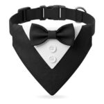 CavspkArt Dog Tuxedo Bandana with Bow Tie, Adjustable Collar