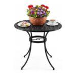 Centurion PREGO 70cm round Cast Aluminium Outdoor Patio Table, Black