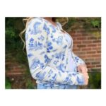 Ceramic Print Ribbed Cardigan