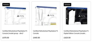 Certified Refurbished PS5 Directly from Playstation.com GB starting from £429.99/£449.99/£479.99