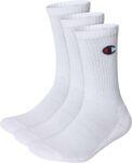 Champion Unisex Basics 3pk Crew Ankle Socks, White, 9-11 UK – Early Prime Deal