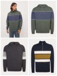 Charcoal / Green Colour Block Piped Hoodie / Navy Blue Stripe Quarter Zip Sweatshirt Sizes S-XXXXL Free C&C (10% Off With Rewards)