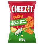 Cheez It Snapd Cheese, Sour Cream and Onion Snacks 150g Sharing Bag – In-store, Crayford