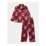 Christmas Bear Fleece Long Sleeve Shirt Pyjamas