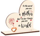 Christmas Funny Gifts for Mum from Daughter Son,Heart Wooden Plaque Gifts for Women,Mum Christmas Presents for Stepmum Grandma on Anniversary