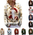 Christmas Jumpers For Women Uk Button Christmas Cardigans Warm Xmas Tops