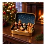 Christmas Nativity Scene Set in a Tin Box