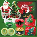 Christmas Pamper Gifts for Women, Xmas Secret Santa Gift Basket for Her Mum, Wife, Sister, Girlfriend, Friend, Grandma, Coworker, Boss, Teacher, Christmas Candle Relaxing Spa Bath Set Hampers Kits