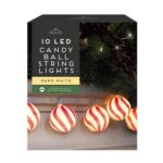 Christmas String Lights 10 LED Candy Ball. Battery Operated.