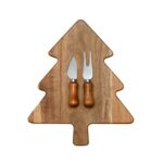Christmas Tree Cheese Board Set – Acacia Wood