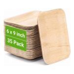 Cididu 35-Pack Disposable Rectangle Plates, 15 X 22 Cm