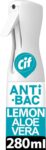 Cif Infinite Clean Anti-Bac Cleaner Spray Lemon & Aloe Vera, 280 ml – Probiotics Technology & Disinfecting Agent, Eliminates 99.9% of Bacteria and Viruses