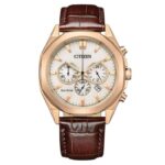 Citizen Classic 41mm Rose Gold PVD Chronograph Eco Drive Mens Watch