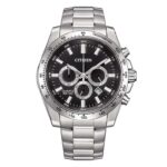Citizen Sport Chronograph Black Dial & Stainless Steel Watch