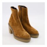 Clarks Colden up Heeled Ankle Boots – Dark Tan Suede